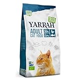 YARRAH Bio Katzenfutter trocken | Hochwertiges Premium Trockenfutter für Katzen | Hoher Nährstoffanteil | Futter für Katzen ab 12 Wochen mit Bio-Huhn und MSC Fisch, 2.4kg