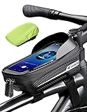 whale fall wasserdichte Fahrrad Rahmentasche Handytasche Handyhalterung Harte Eva Oberrohrtasche Druckfeste Lenkertasche TPU-Touchscreen mit Regenschutz für Handy unter 6,9'