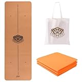 EKE Kork-Falt-Yogamatte, 5 mm Dicke, Standardgröße, Faltbar, reise Leicht und Tragbar, Ideal für Yoga, Pilates, Fitness, Sport, Training, inklusive Canvas-Tragetasche