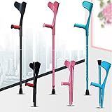 Lnder Aluminium Krücken, UnterarmGehstützen, Leichtes Robustes, Gehhilfe Krücken, 10 Höhenverstellbar, zur Unterstützung der Hände beim Gehen, für Senioren Gehhilfe (Color : Pink)