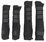 Covalliero 4x Stall- und Tansportgamaschen, Pferdegamaschen, schwarz, Full, L, Pferde, maschinenwaschbar bei 30 °C, stoß absorbierend, wärmeisolierend