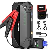 GREPRO 3000A Starthilfe Powerbank, Auto Starthilfe Powerbank für 12V Jump Starter, Tragbare Starthilfe mit USB Schnellladung 3.0 Ports,LED Taschenlampe Kompass (bis zu 10.0L Benzin,8.0L Diesel)