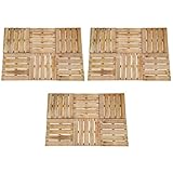 Somanki Terrassenfliesen 18 STK Balkonbodenbeläge Wetterfest, Terrassenplatten, Terrassendielen, Balkonboden, Bodenfliesen Im Außenbereich, 50×50 cm Braun Holz