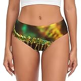 EdWal DNA Chain Fotodruck Damen-Slip, hohe Taille, feuchtigkeitsableitende Unterwäsche, Bikinislip, Unterwäsche, Schwarz , L