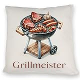 speecheese Grillmeister BBQ Kissen Perfekt für BBQ-Liebhaber Fleisch Würste Braten Kochen Ideal zum Grillen