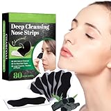 Mitesser Pflaster, 80 Streifen Mitesser Nase Bambuskohle für Tiefenreinigung, Mitesser Entfernung und Entsperren von Poren, Wiederherstellung der Gesundheit der Haut, geeignet für alle Hauttypen