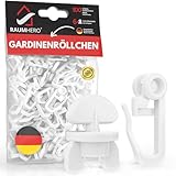 Raumhero Gardinenröllchen für Schiene (Komplettset 100x Gardinenhaken inkl. 6X Stopper) - 8mm Standardmaß Gardinengleiter - Gardinenhaken für Schienen - 100% Made in Germany