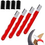 4 Stück Schleifstein Klein, Messerschärfer, Tragbarer Etzstahl für Messer, Messerschärfer für Äxte, Messerschleifer für Heckenscheren, Scheren, Astscheren, Beile, Scheren und Sichel (4 Rot)