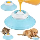 LECKBALL Hund–Lecknapf mit Drehkugel & Starke Saugnäpfe ＆ Anti-Rutsch-Streifen für langsames Fressen,Zungenbelag Reinigen Leckball für Hunde,Kein Spritzen von Speisen Lick Sphere Dog Groß Welpe (B)