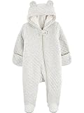 Simple Joys by Carter's Unisex-Baby Footed Jumpsuit Pram Fleece-Overall mit Fuß, Grau, 0-3M