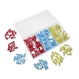 DECOMELODY 180 Stück Teiliges Isoliertes Crimpstecker mit Hochtemperatur Nylonhülsen Kaltgepresste Männliche und Weibliche Kabelverbinder für Autoelektrik Hitzebeständig Zuverlässige