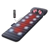 Comfier Massagematte mit Wärmefunktion, Ganzkörpermassagematte mit beweglichem Shiatsu-Massagekissen, 10 Vibrationsmotoren und 4 Heizkissen, Nacken und Schulter-Rückenmassagegerät, ideale Geschenke