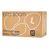 ECO BOOM Baby Premium Öko Windeln Größe 4 aus Bambus (9-14kg), für empfindliche Babyhaut, Halbmonatsbox, 60 Stück