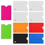 Bruislard 10 Stück RFID Blocker Kartenhülle, RFID Kartenhalter blockierende NFC Schutzhülle Kreditkartenhülle Bunt Diebstahlsichere Schutzkarte für Damen Herren, 9cm×6cm