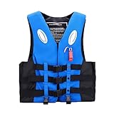 Yahbrra Schwimmweste für Erwachsene und Kinder, Neopren Rettungsweste Unisex Schwimmwesten, Schwimmhilfe, Schnorcheljacke für Kajakfahren Bootfahren Surfen(Color:Blue,Size:S)