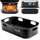 Ninja Heißluftfritteuse Zubehör, Silikonform Heißluftfritteuse für Ninja AF500EU 10.4 L, Airfryer Silikonform Zubehör für Ninja Foodi Flexdrawer, Airfryer Zubehör Silikon Backform für AF500DE Schwarz