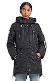 khujo Damen Parka Disco Mantel (Schwarz, M)