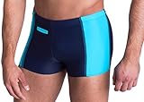 Aquarti Herren Badehose mit Reißverschlusstasche Badeshorts, Farbe: Dunkelblau/Blau, Größe: M