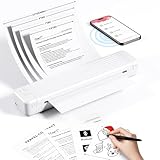 Itari Mobiler Drucker, Bluetooth Drucker Klein A4 - Upgraded 300DPI Handy Tragbarer Drucker Ohne Patronen für unterwegs und Reise, Unterstützt Mehreren Größen Normales Papier und Thermopapier