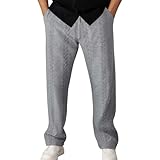 Chino Hose Herren Baumwolle Jacquard Cargohose Elastische Taille mit Kordelzug Outdoorhose Sportlich Modische Vintage Jogginghose Outdoor Urlaub Stilvoll Herrenhosen