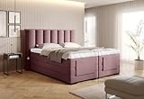 Luxusbetten24 Boxspringbett elektrisch verstellbar Liano 140x200 Rosé H3 (70-100kg)