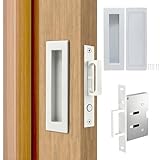 Dontay Taschentürgriffe, 304 Edelstahl, kein Schloss, Schiebetürbeschläge, versenkte bündige Fingergriffe, robuster Kantenzug mit herausklappbarem Ringzug (2 Stück, Schneeweiß, 150 mm)