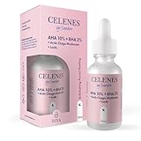 Celenes by Sweden AHA 8% + BHA 2% + Arktischer Chaga-Pilz & Milchsäure Serum - Ohne Duftstoffe, Alkohol und Parabene, für Akneanfällige Haut - Exfolierendes & Straffendes Nacht-Peeling, 30ml