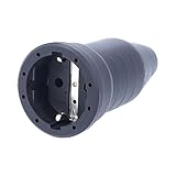 as - Schwabe Gummikupplung 230 V / 16 A – Schutzkontaktkupplung – Leitungen bis max. 1,5mm² - IP20 – Made in Germany – Schwarz, 60416