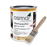 Osmo Hartwachs-Öl Original 3062 0,75 l farblos matt für innen + Flächenstreicher Pinsel Gratis. Holzschutzmittel Landhausdielen Korkfußboden Möbeloberflächen