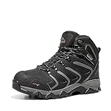 NORTIV 8 Herren Outdoorschuhe Wanderstiefel Trekking Wanderschuhe Wasserdicht Mid Kletterschuhe Bergsteigen Klettern Wandern Schuhe Hiking Boots,Size 42,Schwarz/Dunkel/Grau,160448_M-E