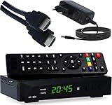 RED OPTICUM HD Receiver SBOX Plus, Schwarz, FULL HD, AAC-LC Audio, PVR, HDMI, SCART, USB, Coaxial, Zeitversetztes Fernsehen, Unicable tauglich, Satelliten Receiver Set mit HDMI Kabel