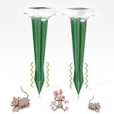 Maulwurf Vertreiber Wühlmausschreck 2/4 Pack,3 Vibrationsmodi Solar Maulwurf Vertreiber,Auto Katzenschreck,IPX65 Marderschreck für Katzen,Solar Katzenschreck Ultraschall,Hunde, Vöel, Mäse, Marder