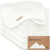 6-Pack Babywaschlappen - Weiche Bambus-Waschlappen für Babys, Kinder, Ultra Absorbierende Neugeborenen-Badehandtücher, 25 x 25cm, Sanft für empfindliche Haut (White)