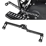 Dreamseek Motorrad Schalthebel + Schaltrasten für Harley Softail Touring Road King Electra Street Tri Glide FLHX Trikes Fersen Zeh Schaltknüppel Schaltgestänge Pedale Trimm CNC (Schwarz)