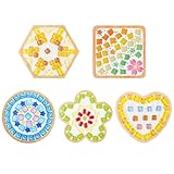 ZYEKIU 5 Stück Bambus Untersetzer, Bambus-Mosaik-Untersetzer DIY, Glasuntersetzer Holz Handbuch, Coasters Kreativität, Holzuntersetzer für Tassen Teetassen Weingläser Vasen Wohndekoration