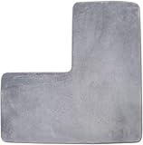 Geformte Badematte – Eck-Duschvorleger, weiches Korallen-Fleece, rutschfest, wasserabsorbierend, waschbar, für quadratische Dusche, WC, Zuhause, Spa (grau)