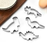 4 pcs Dinosaurier Ausstechformen Set,Dino Keksausstecher Groß,Dinosaurier Ausstechformen,Ausstecher Brot Kinder,Plätzchenausstecher Weihnachten Set,Ausstechformen Set,Ausstecher Plätzchen