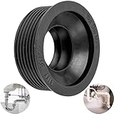 Siphon Gummimanschette, 1 Stück, aus Gummi, NW 30/50, für DN50 HT Abflussrohr Innen Ø 50 mm und 1 ¼' Siphon Rohr außen Ø 28-32 mm, Gumminippel mit Ø 55 mm Anschlag, 25 mm lange Siphondichtung