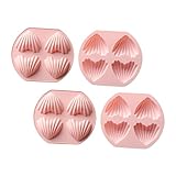 MUELODSIC 4 Stück Teiliges Silikon Herz Backform Fach Madeleine und Kuchenform Antihaftbeschichtet Lebensmittelecht Flexibel für Kekse Desserts Fondant Einfache Reinigung Rosa
