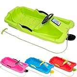 MOLTI Lenkschlitten, 84 cm, inkl. Zugseil ausgefeiltes Lenksystem kälte- und lichtbeständiger Kunststoff Winterspaß Schnee (Grün)