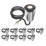 ledscom.de 10 Stück LED Bodeneinbauleuchte GLOX für außen, IP67, anthrazit, rund, 35mm Ø, warmweiß