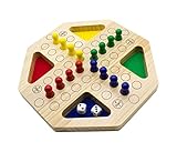 GICO Holz Ludo Spiel XL - das Brettspiel für die ganze Familie, stabile Ausführung. Bekanntes Gesellschaftsspiel Spiel für Jung und Alt mit großen Figuren-7957