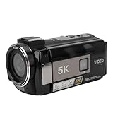 Bewinner 5K HD-Videokamera-Camcorder für Fotografie, 56 MP WLAN-IR-Nachtsicht-Vlogging-Kamera, 18-facher Digitalzoom, 3-Zoll-Touchscreen-DV mit Mikrofon, Gegenlichtblende,Handhalterung