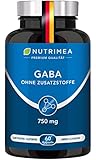 GABA Pur 750mg | Reine Pulver Kapseln Hochdosiert | OHNE Zusätze & Vegan | Ruhe & Entspannung Calm, Sleep Relax Neurotransmitter Gamma Aminobuttersäure Aminosäure