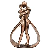 CINY Kunstharz Statuen für liebevolle Paare, Paar Umarmungs Kuss Figuren, Paar Skulptur Harz Home Desktop Ornament, Hochzeitstag-Skulpturen für Frauen und Männer