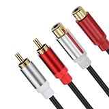 Discool 2RCA Stecker auf 2RCA Buchse Kabel vergoldet Y Splitter HI-FI Kabel, professionelle Gummileitung Verlängerung Zusatz Audio Kabel Adapter für DVD(1.8M/5.9ft, männlich auf weiblich)