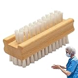 Hogvinnatil Nagelreinigungsbürste, doppelseitige Nagelbürste, natürlicher rutschfester Griff für Zuhause Reisen Männer und Frauen Salon