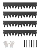 VEVOR Rasenkante Metall, 4 Packungen 1016x203x1,5 mm, Beeteinfassung, biegbare Beetumrandung, Gartenpalisade, Beetbegrenzung für Blumenbeete und Wege, schwarz
