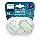 Ultra Air Night Schnuller 0-6 Monate, phosphoreszierend, 2 Stück Philips Avent