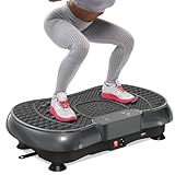 HomeFitnessCode Vibrationsplatte für Frauen Männer - Vibrationsgerät mit Mehreren Stufen + Vorprogramm Vibrationstrainer Fitnessgerät Zuhause für Abnahme Muskelaufbau Ganzkörpertraining, Schwarz